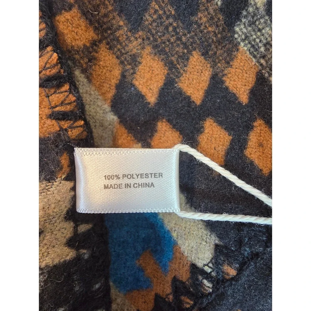 FADIVO NEW‎ YORK Southwest Print Open Front Poncho Shawl Wrap New